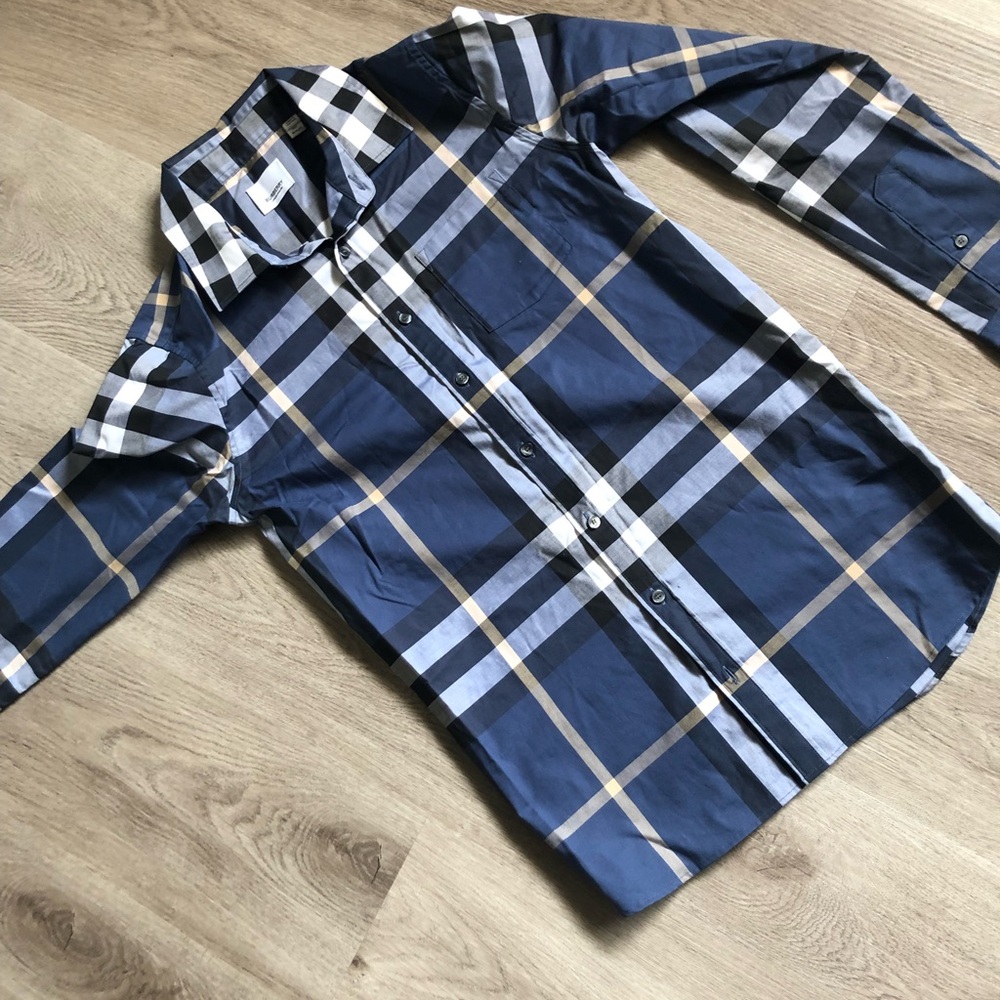 Blue Plaid Button-Up Shirt